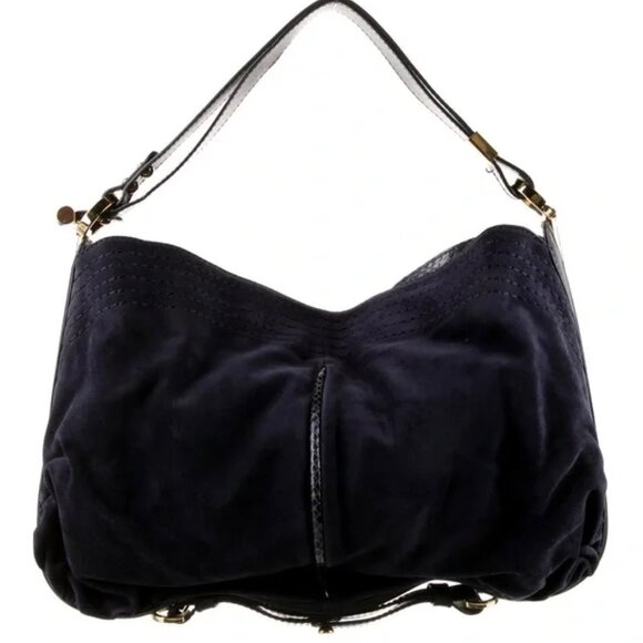 Jimmy Choo Shoulder Bag Blue Suede - Picture 2 of 5